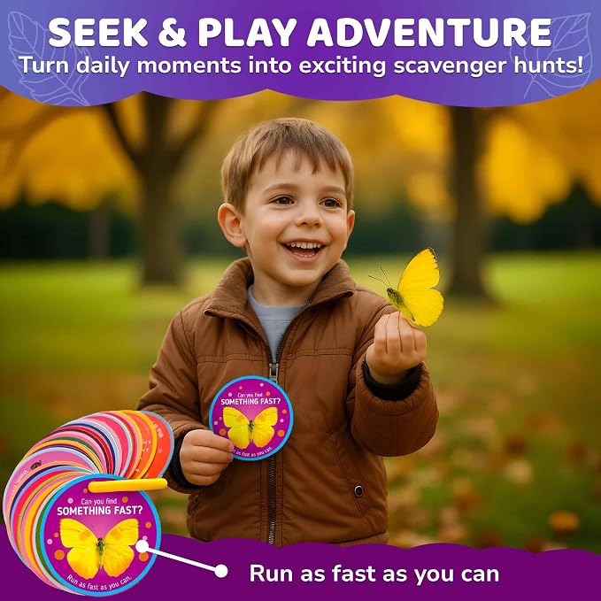 QUOKKA Scavenger Hunt Game for Toddlers 3-5 – 50 Toddler Activities Outdoor Cards Game Set - Fun Educational Play for Preschool Boys and Girls and Early Development