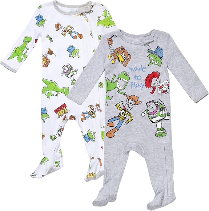 Disney Baby Boys' 2-Pack Footed One-Piece Sleep N' Play Newborn to Infant