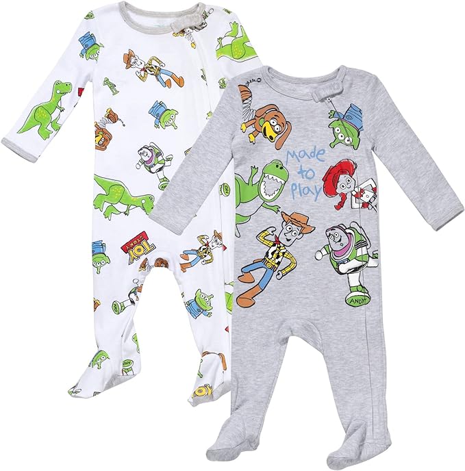 Disney Baby Boys' 2-Pack Footed One-Piece Sleep N' Play Newborn to Infant