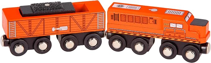 Battat – Classic Trains – 6 Pieces Wooden Railroad Set – Magnetic Toy Trains – Train Engines & Cars – 3+ Years– Wooden Locomotives & Freight Cars