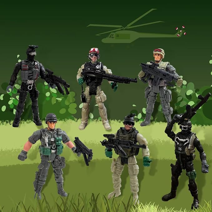 Army Men Action Figures, Army Soldiers Toys for Boy,Army Playset Military Playset with Weapons Accessories,Army Toy Christmas Gfit for Toddler 3+
