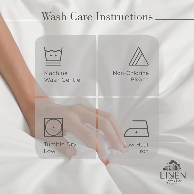 Linen Home 2-Pack Queen Sheet Set, 100% Cotton Percale Bedding, 8-Piece Value Bundle, Deep Pocket Cooling Bed Sheets for Hot Sleepers, Breathable & Crisp Hotel Quality, Long-Staple Cotton, Sand Shell