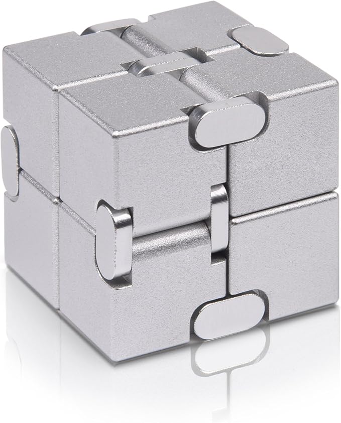 JOEYANK Fidget Cube New Version Fidget Finger Toys - Metal Infinity Cube Prime for Stress and Anxiety Relief/ADHD, Ultra Durable Sensory Gifts for Adults and Teens Kids