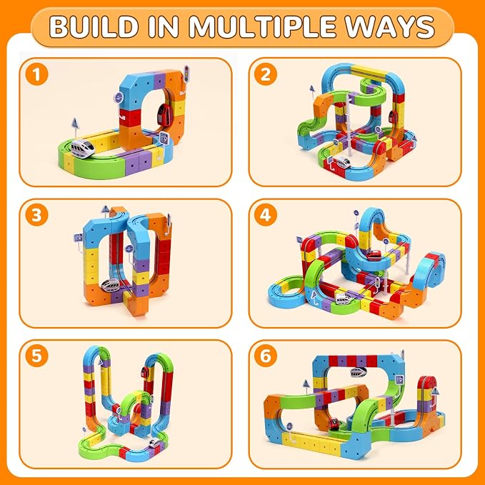 2026 New Infinity Racer 3D Train, 3D Stem Electric Train Set for Kids, DIY Assembled Track Vehicle, Create Lab Gravity Tracks, Educational Gift (Advanced Edition)