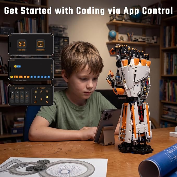 HPROMOT Building Toys STEM Robotics Arm Kits, 1622PCS APP & Remote Control Robot Toys for Kids Ages 8-16, Engineering Technic Coding Robotic Kit, Educational Science Set Birthday Gift for Boys Girls