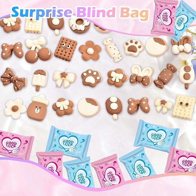 50PCS Coffee Brown Food Resin Blind Bags: Mini Cute Charms for Crafts, DIY Phone Case Decorations, Scrapbooking & Resin Miniatures