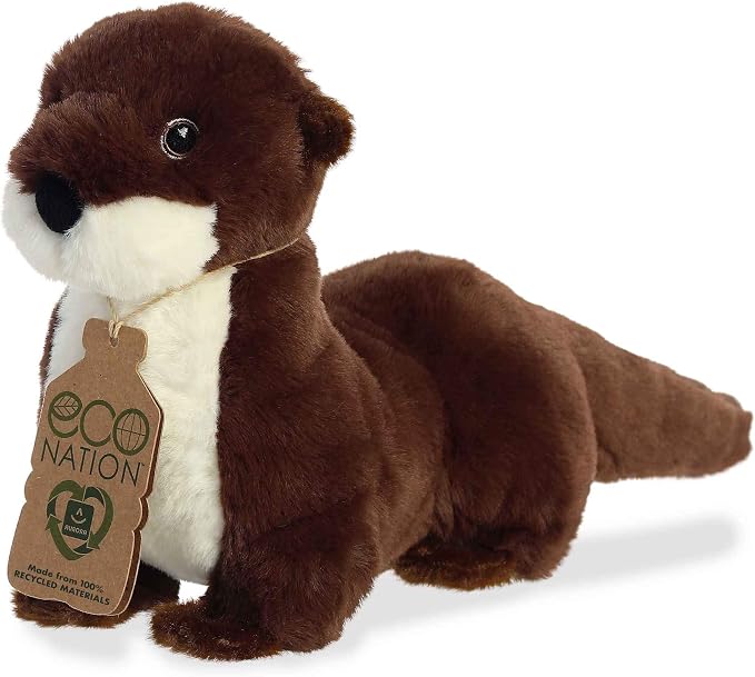 Aurora® Eco-Friendly Eco Nation™ River Otter Stuffed Animal - Environmental Consciousness - Recycled Materials - Brown 13.5 Inches