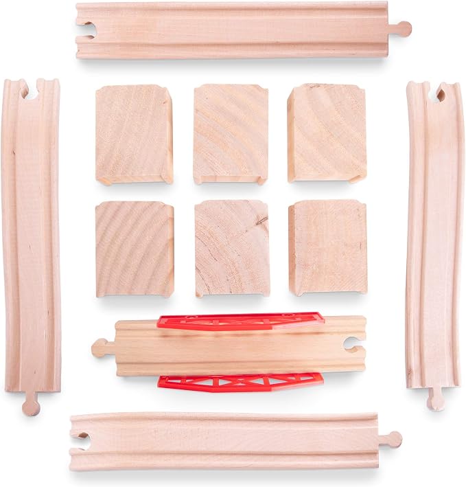 Conductor Carl Wood Train Track Bridge Expansion Pack| Compatible with Most Train Tracks| 11 Count (Pack of 1)
