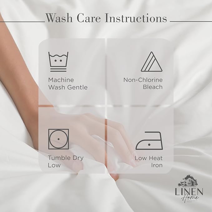 Linen Home 100% Cotton Percale Sheets Twin XL Size, Dove Grey, Deep Pocket, 3 Pieces Set- 1 Flat, 1 Fitted and 1 Pillowcase, Crisp Cool and Long Staple Strong Bed Linen