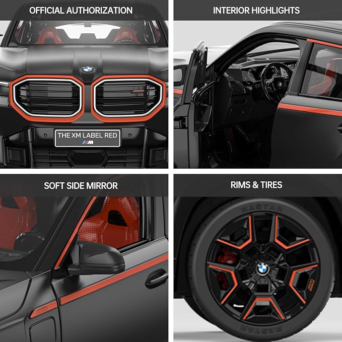 RASTAR BMW Toy Car 1:14 BMW XM Label Red Remote Control Car for Boys Kids RC BMW Model Car 2.4GHz, Openable Doors, Black | Officially Licensed, Ideal Gift, Working Lights, Independent Suspension, RC Car Model for Play & Display
