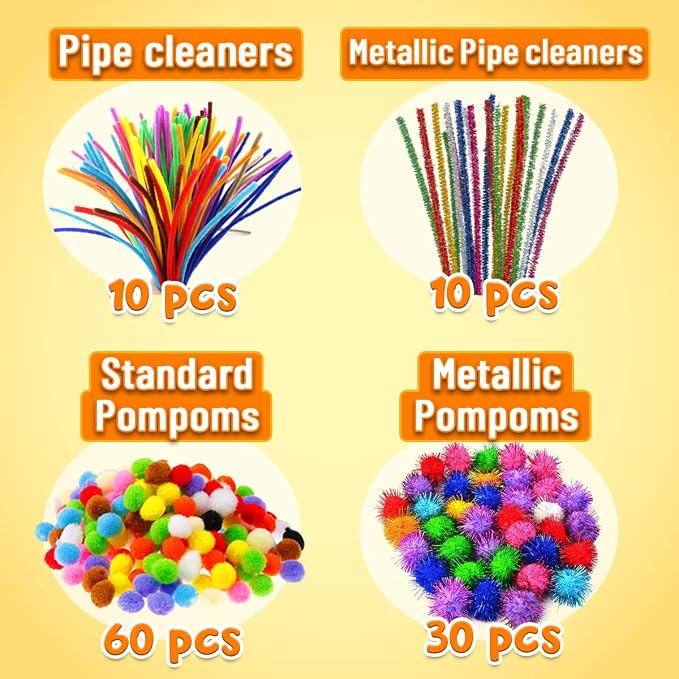 Goody King Arts and Crafts Supplies for Kids - All in One Kid Crafts Toddler Activities Kids School Supplies Age 4 5 6 7 8 Years Old Craft Art Supply Kit Kindergarten Homeschool