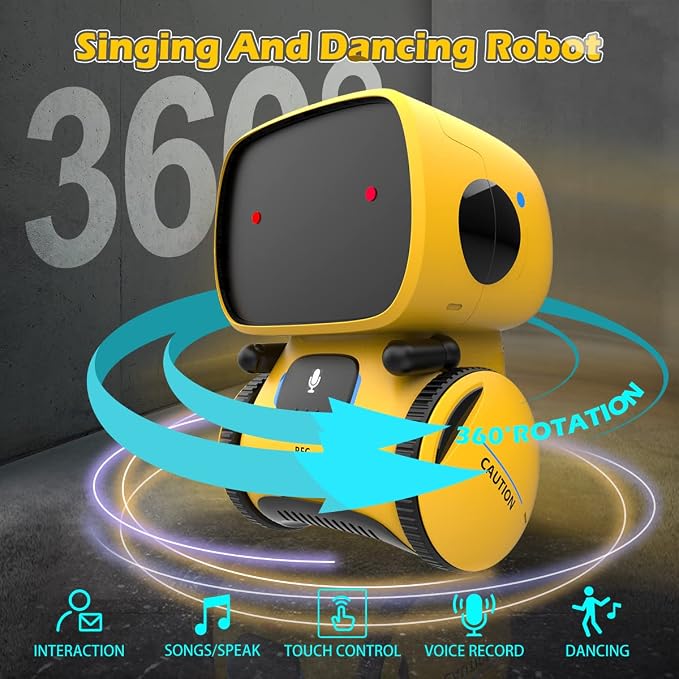 KaeKid Robots for Kids, Interactive Smart Robotic with Touch Sensor, Voice Control, Speech Recognition, Singing, Dancing, Repeating and Recording, Robot Toy for 3 4 5 6 7 8 Year Old Boys Girls