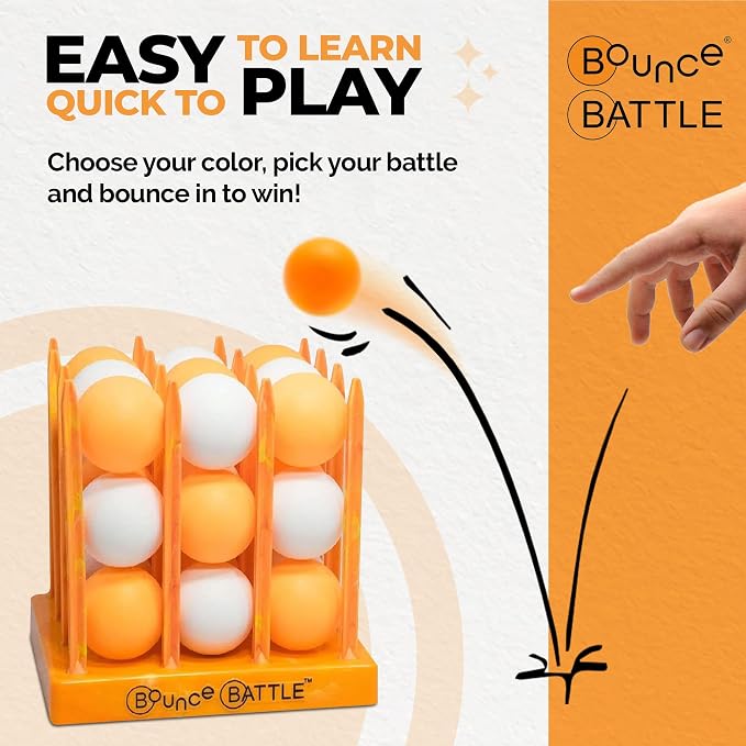Bounce Battle Tournament Edition Bounce Ball Game - Wooden Tabletop Game, 36 Cards, 27 Balls - Ages 9+