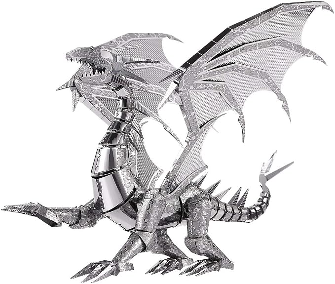 Piececool 3D Metal Puzzle Model Kits- Dragon Flame Metal Building Kit for Adults, Brain Teaser DIY 3D Dragon Puzzles Model Kits for Men, 115 Pcs