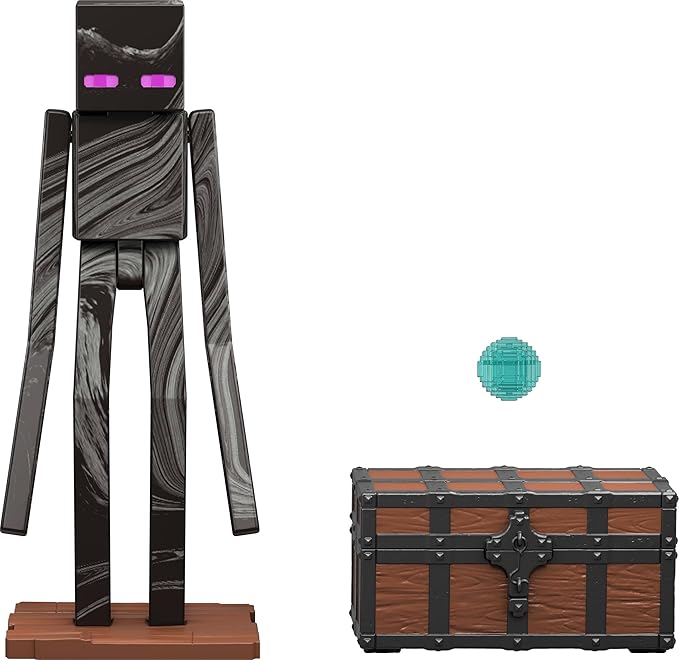 Mattel Minecraft Action Figure & Accessories Toy Set, Enderman Posable Character Collectible Inspired by a Minecraft Movie, 3.25-inch Scale