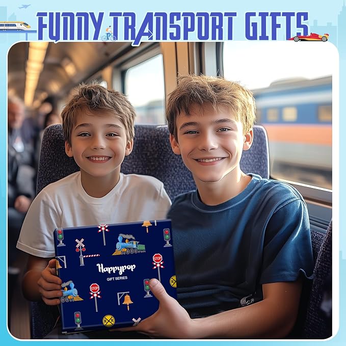 HAPPYPOP Train Gifts for Boys - Train Socks for Trains Lovers, Railroad Gifts for Kids