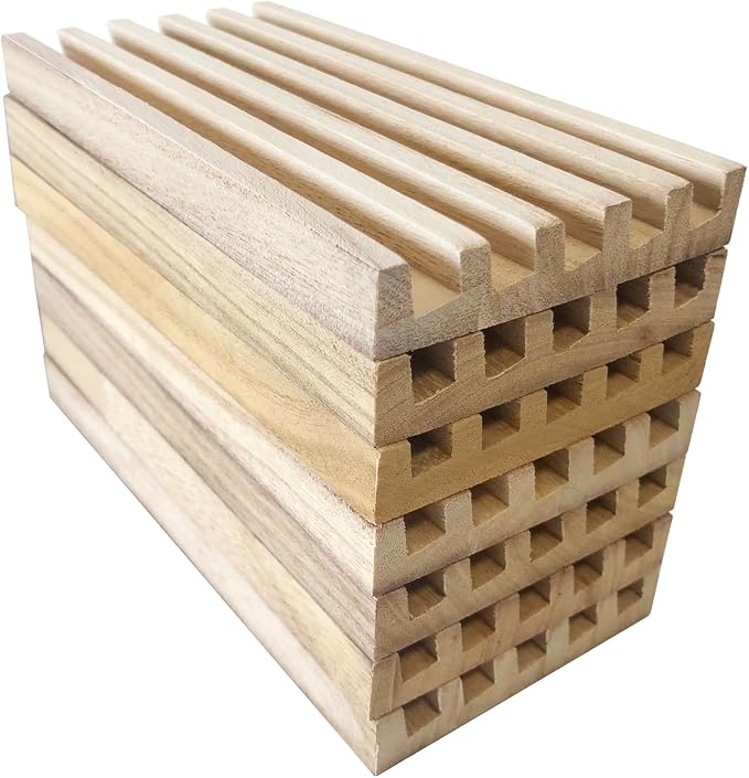 Yuanhe Domino Holder Trays Rack - Set of 8 Wooden Tiles Stand Holders for Mexican Train Rummy Chickenfoot