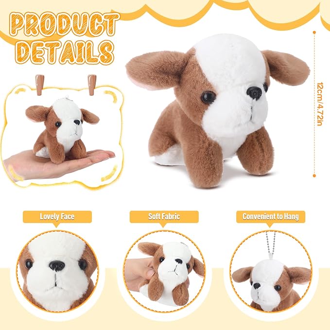 Sosation 20 Pcs Mini Stuffed Animal Dog Bulk Adopt a Puppy Favors Soft Puppy Gift Party for Kids Vet Tech Birthday Party Charity Donation Classroom Goodie Stuffer (Pretty Style,Multicolor)