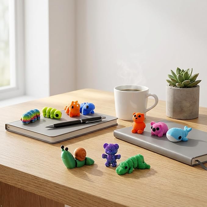 120PCS Surprise 3D Printed Animals Bulk, Random Collectible Mini Animal Figurines, Articulated Fidget Toys Variety Pack, Party Favors, Classroom Prizes, Goodie Bag Stuffers, Desk Pets