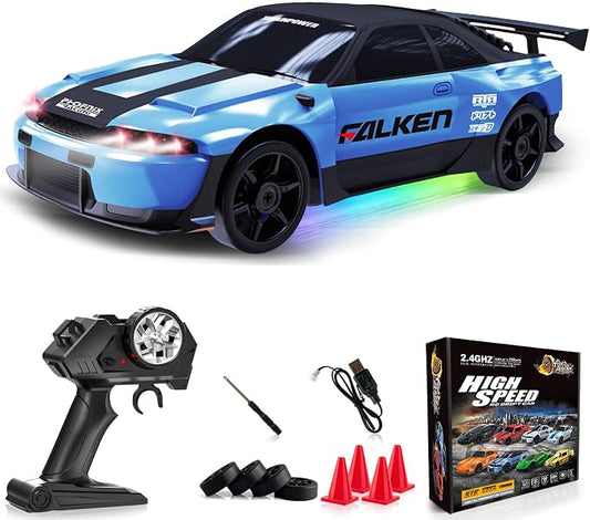 Remote Control Car RC Drift Car 2.4GHz 1:24 4WD 15KM/H High Speed Racing Sport Car with LED Lights Drifting Tire Racing Sport Toy for Adults Boys Girls Kids Gift