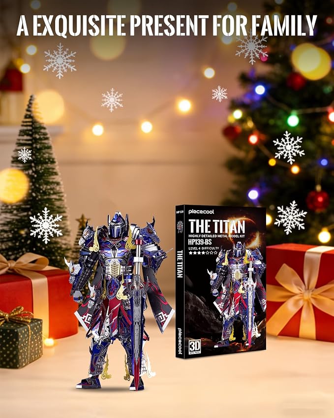 Piececool Metal 3D Puzzle for Adults The Titan Metal Mecha Model Kits, Brain Teaser DIY Building Kit Family Time,Home Decor Best Gifts