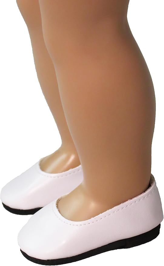 American Fashion World Red, White, and Black Flats for 18-Inch Dolls | 3 Pack | Premium Quality & Trendy Design | Dolls Shoes | Shoe Fashion for Dolls for Popular Brands