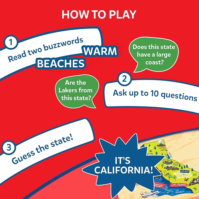 Skillmatics Guess in 10 States of America, Educational Travel Card Game for Ages 8 and Up, Boys, Girls, and Kids Who Love Board Games, Geography and History