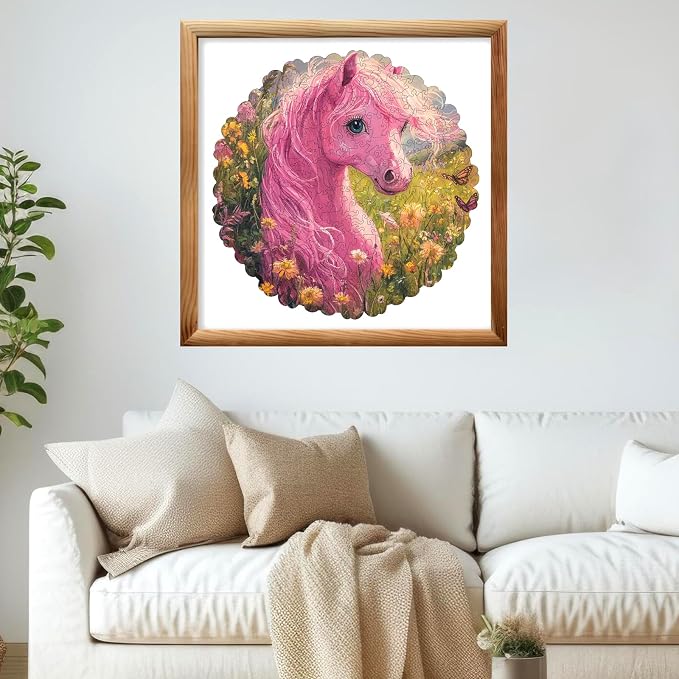 Ixfyloop Wooden Puzzles for Adults, Horse Wood Puzzle, Wooden Jigsaw Puzzles for Adults, Wooden Puzzles Birthday Gifts for Family Game Horse Puzzle Wooden Puzzles, 500 Pieces 16.5x16.3 Inch