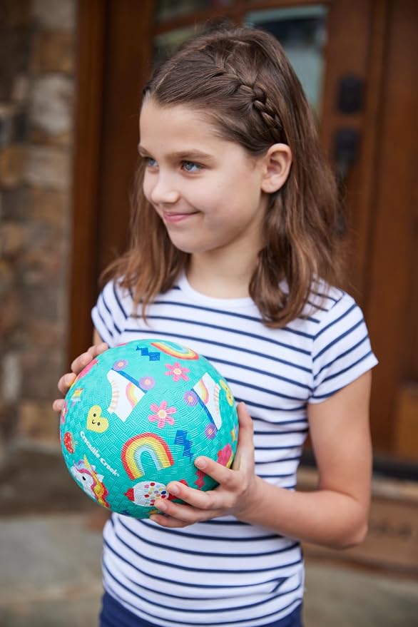 Crocodile Creek Playground Ball - Durable Rubber Ball for Kids Ages 3 and Up - Bouncy Inflatable Ball for Kickball, Indoor Games, and Outdoor Sports - PVC-Free