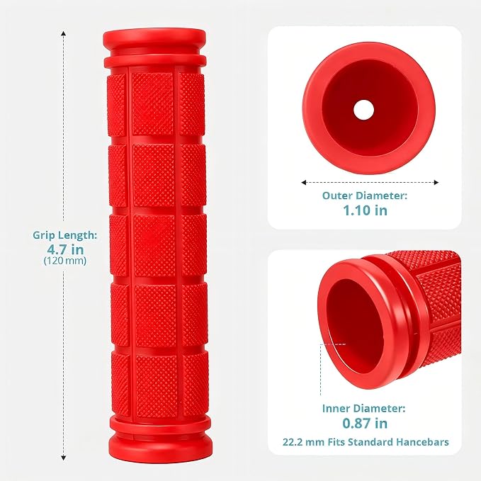 CHUNZEXI 4 PCS Bike Handlebar Grips, Rubber Bicycle Bar Grips Replacement, Non-Slip Handle Grips for Kids Bikes, Scooters, BMX, Mountain & Cruiser Bikes