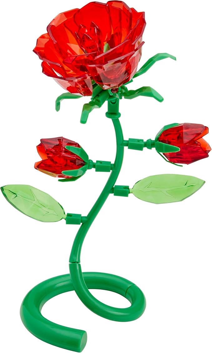 Crystal Gem Creations Rose Flower Kit by RoseArt, 62+ Pieces, Great for Adults, Tweens and Children Ages 8+