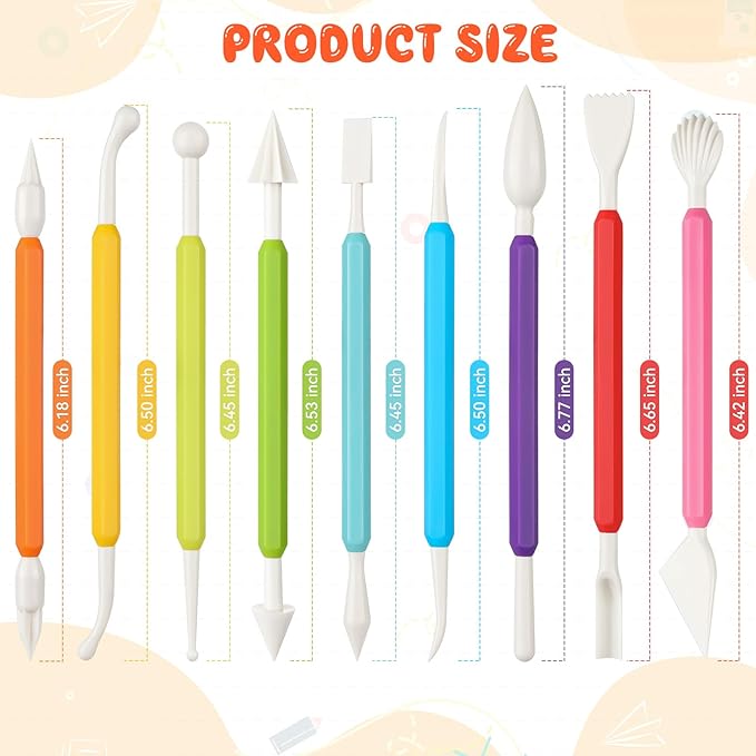18PCS Clay Sculpting Tools, Double Head Air Dry Clay Carving Tools Kits for Beginners and Adults, Sculpting Tools for Clay Sculpey, Modeling Clay Ideal, Air Dry Clay and Shaping