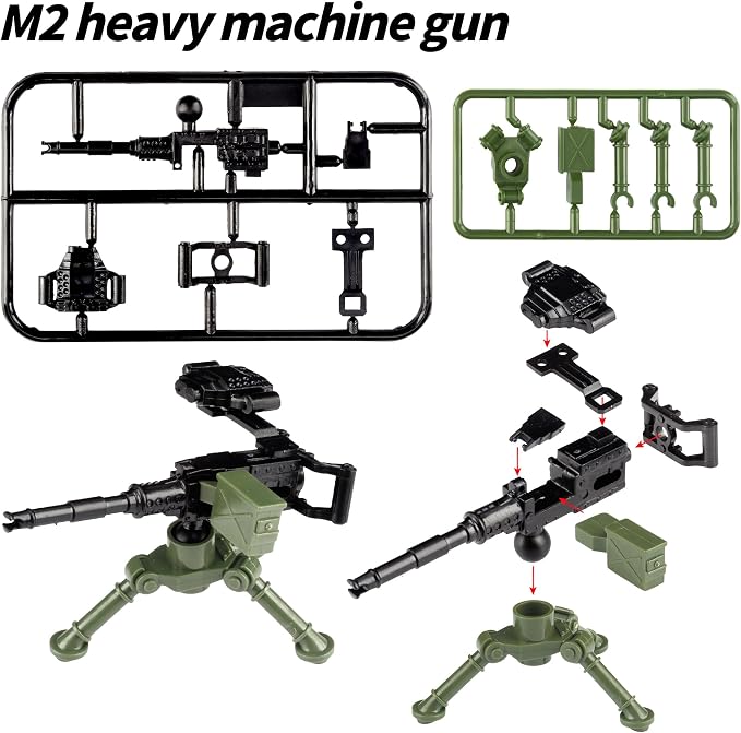 Toy Weapons Accessories Weapons Pack Military U.S 5 Types Heavy Weaponry Toys Military Equipment Battle Blocks Bricks Compatible with Major Brand, 3 Years Old and up
