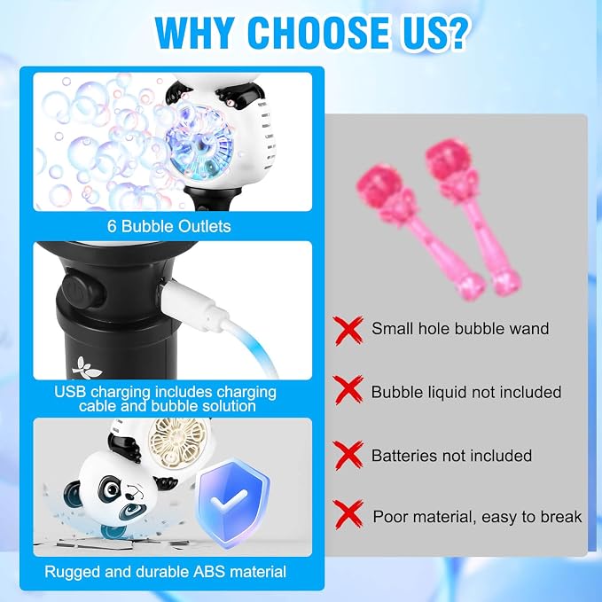 Aooess Bubble Machine for Kids Ages 4-8 Years Old: Light Up Bubble Wand for Parties Outside Toys for Toddlers 3-5 Automatic Bubble Machine Rechargeable Gifts for 3 + Year Old Girl Boy