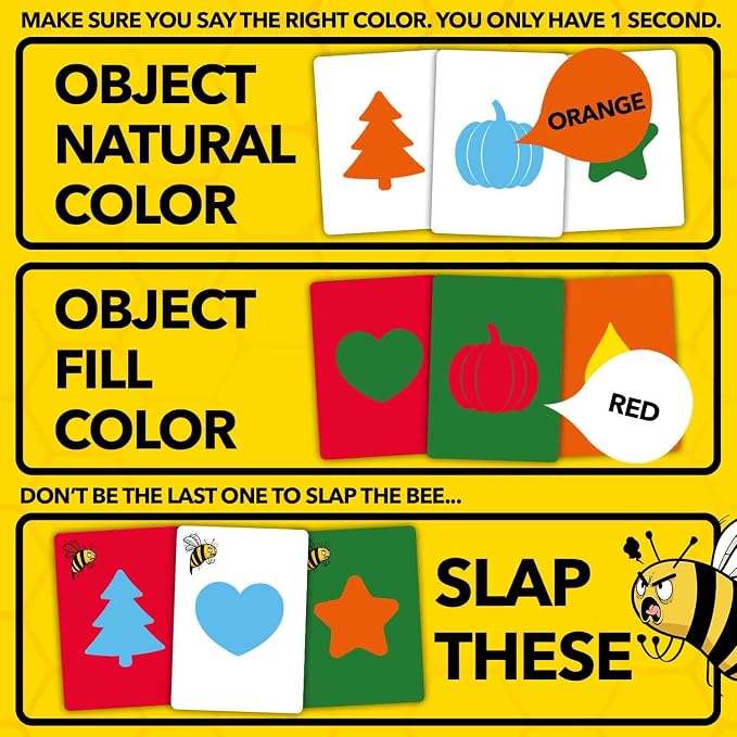 QUOKKA Family Board Games for Kids 8-12 – Party Game for Kids & Adults Game Night – Don’t Bee Last – Global Language-Free Edition – Colors & Shapes – Card Game for Teen Boys and Girls Ages 6 7 10