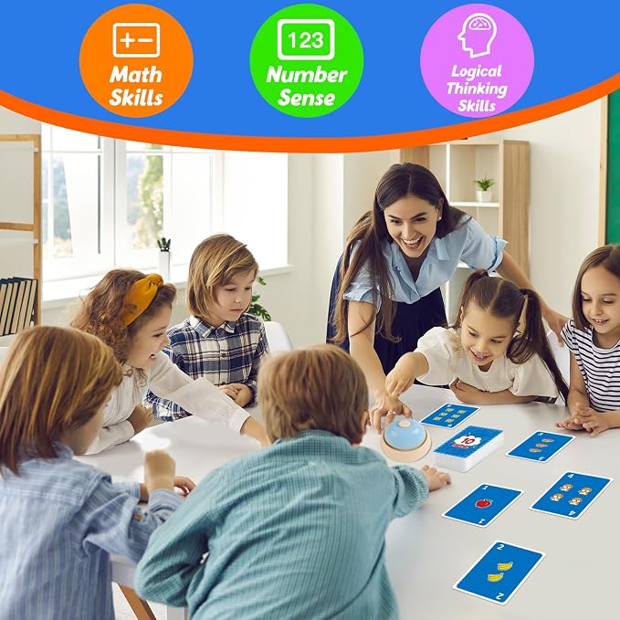 Kasfalci Math Learning Toys - Card Games, Board Games & Flash Cards for Kids, Addition & Subtraction, Family Travel Fun, Classroom Must Haves