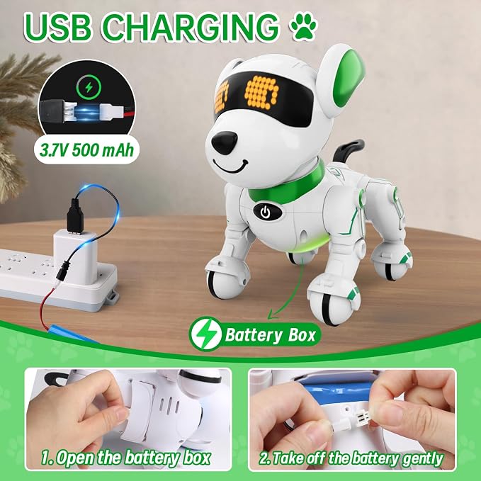 Dwi Dowellin Robot Dog for Kids 8-12,Remote Control Smart Robotic Dogs Pet Puppy Robotic Toy,Interactive Touch Walking Talking Toys for Boys Girls Christmas Birthday Gifts