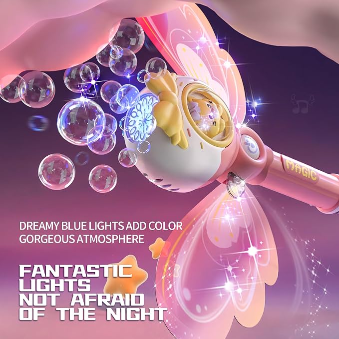 Princess Bubble Wands for Kids Girls - Bubble Machine LED Light Automatic Bubble Toys, Girl Stuff Outdoor Party Toys for Toddlers, Birthday Gift for 3 4 5 6 7 8 Year Old Girls