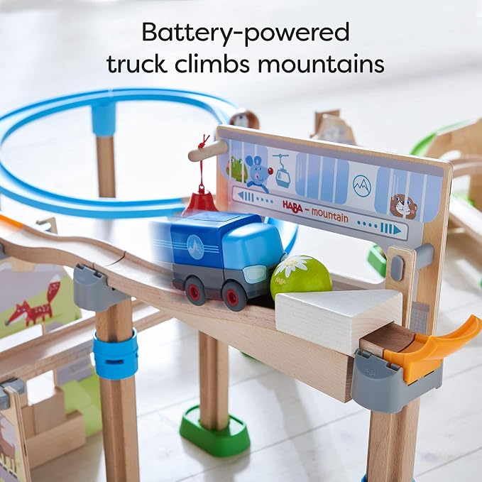 HABA Kullerbu Mountain Adventure Ball Track Ultimate Marble Run Set & Building Toys for Kids Age 2-8, Montessori STEM Learning & Educational Toys