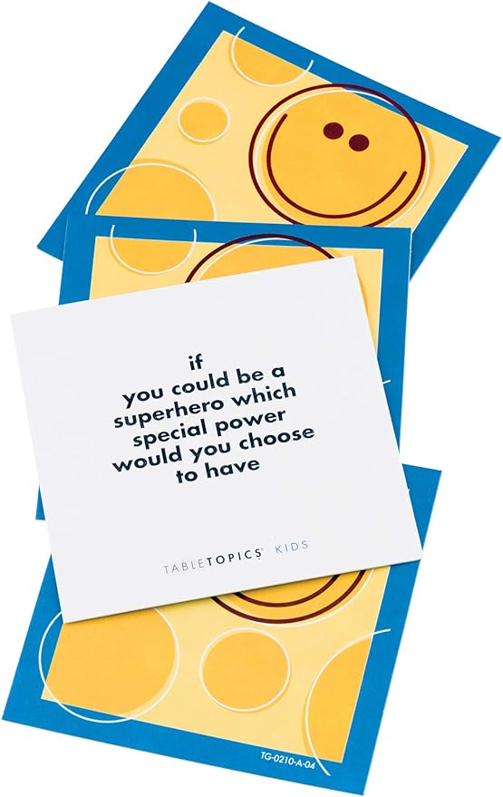 TableTopics Kids "To Go" Question Game with Conversation Cards for Kids - 40 Conversation Starters for Families to Play at the Dinner Table, Family Game Night, & Road Trips