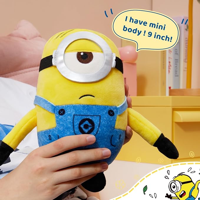 MINISO 9'' Minions Stuffed Animals Plush Toy (Stuart), Kawaii Soft Cute Plushies for Kids Toys Boys Girls