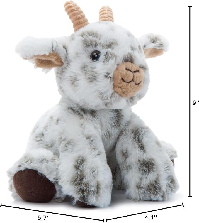 The Petting Zoo Goat Stuffed Animal Plushie, Gifts for Kids, Wild Onez Wildlife Barn Animals, Goat Plush Toy 9 inches