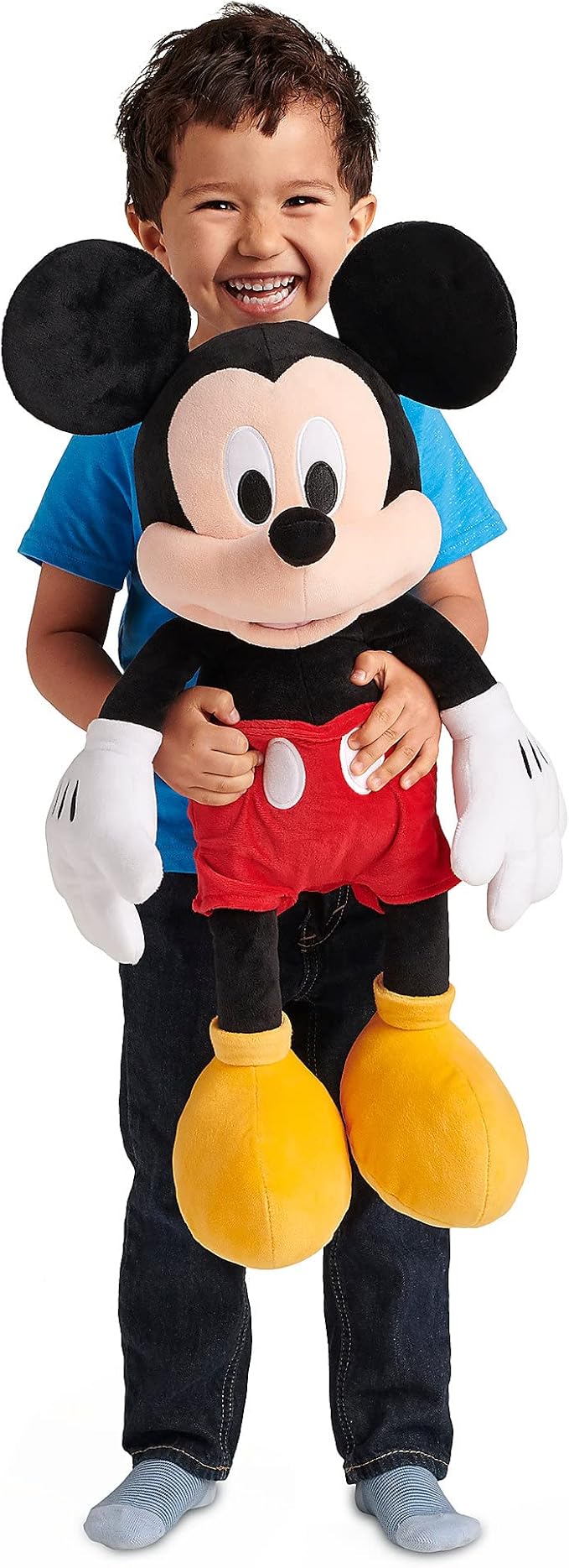 Disney Store Official Mickey Mouse Large Soft Toy for Kids, Cuddly Character with Fuzzy Texture and Embroidered Details, Soft Tail, Plushy Suitable for All Ages