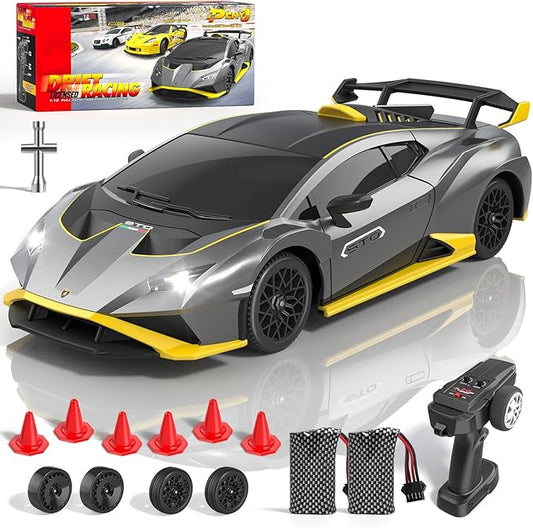 Lamborghini Remote Control Car, 1:18 Scale Lambo Toy Car, Officially Licensed Fast Rc Cars with Led Light, Race Car Toys for 4-12 Boys Girls Adults Birthday Ideas Gift.