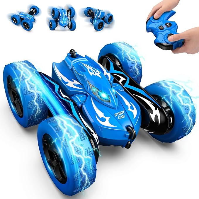 Excitobo Remote Control Car,RC Cars for 4 5 6 7 8 9 10 11 12 Year Old Boy Double Sided 360°Flip 4WD Rechargeable Drift RC Race Car Boys Toys Birthday Gifts Easter Basket Stuffers for Kids Age 4-12