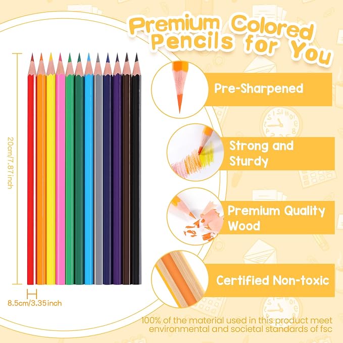 168 Packs Colored Pencils Bulk Classroom, Colored Pencils for Kids 12 Assorted Colors, Coloring Pencil Set Plus 16 Sharpeners, Pre-sharpened Color Pencil, Back to School Supplies Bulk for Teachers