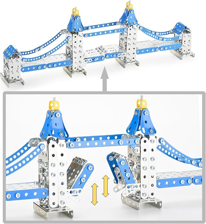 Ferthor Fun Metal Model Tower Bridge Kits for Boys 8-12, 588PCS London Tower Bridge DIY STEM Building Toys for Kids to Build,Construction Sets London Bridge Britain Architecture Kit Famous Landmark