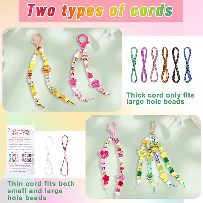 TOHONGADON 883 PCS Bead Keychain Making Kit, Colorful Bead Keychain Kits, DIY Bag Charm Kit, with Video Manual Gift Bags, Perfect for Gifts Party Festival Family Activity