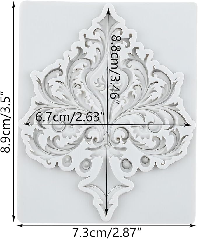 Baroque Style Relief Polymer Clay Molds Curlicues Scroll Lace Silicone Mold for Epoxy Resin Casting DIY Crafts Air Dry Polymer Crafts Supplies Clay Tools