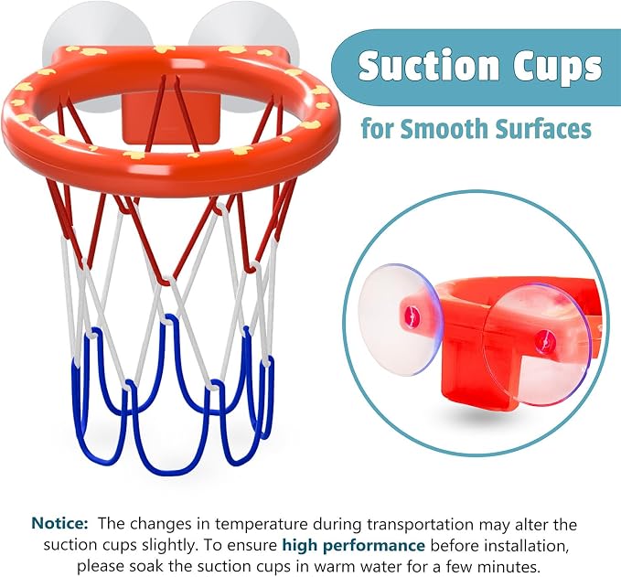 MARPPY Bath Toys - Bathtub Basketball Hoop for Toddlers | Bath Toys for Kids with 4 Mold-Free Balls & Strong Suction Cup Basketball Hoop | Shower Toys and Fun Toddler Bath Toys for Boys or Girls